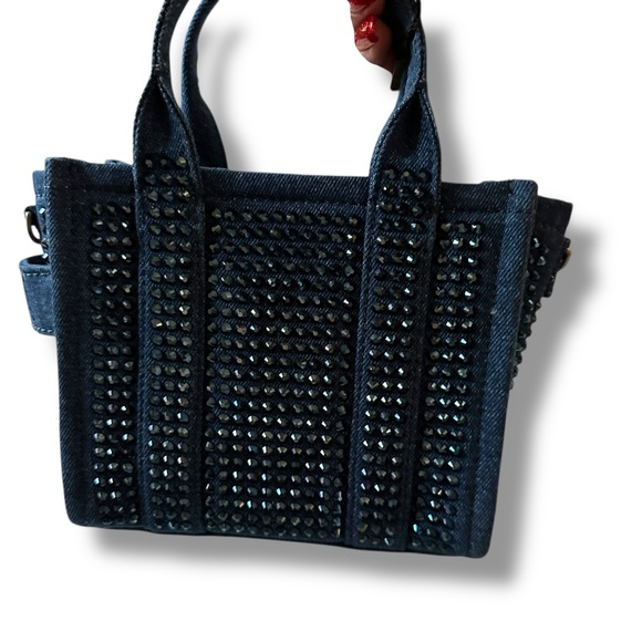 Marc Jacobs The Crystal Denim Blue Small Tote Bag NWT MINI 2 Crossbody Dustbag - Picture 9 of 13